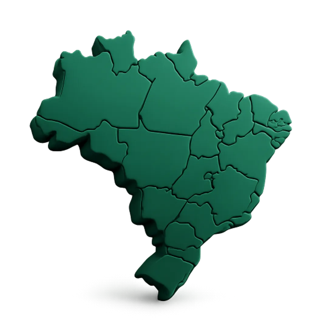 Mapa do Brasil com os estados cobertos pelo monitoramento